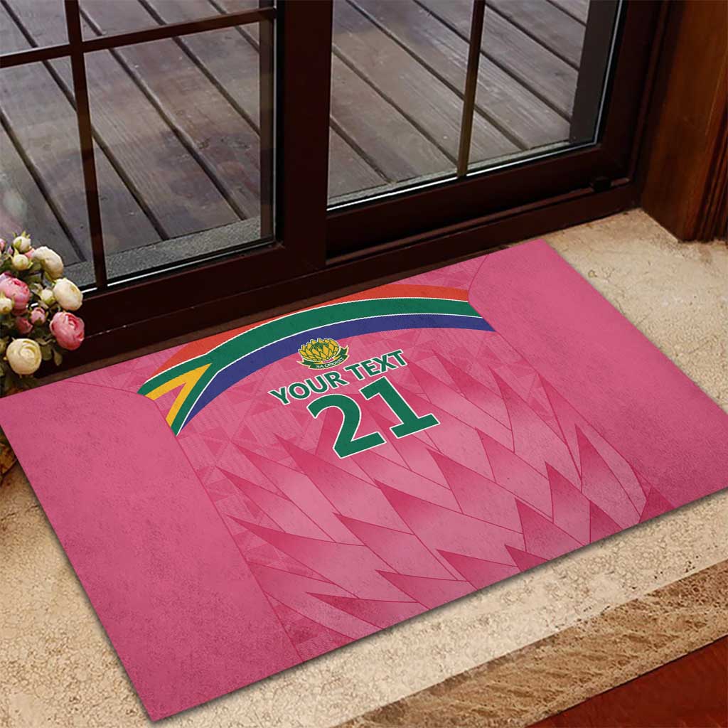 South Africa Cricket Custom Rubber Doormat Proteas Pink - Wonder Print Shop