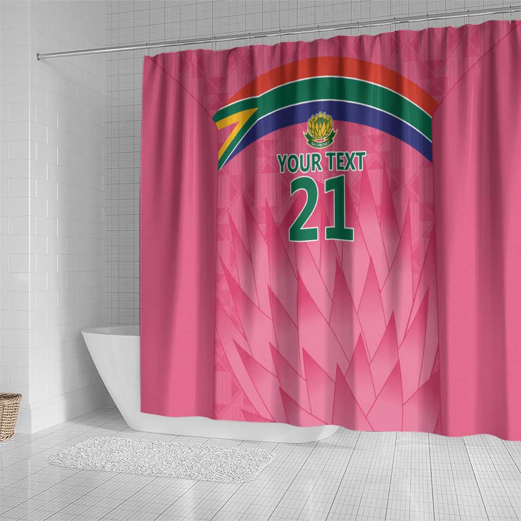 South Africa Cricket Custom Shower Curtain Proteas Pink
