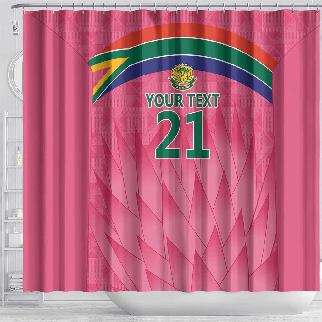 South Africa Cricket Custom Shower Curtain Proteas Pink