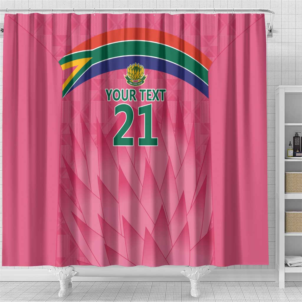 South Africa Cricket Custom Shower Curtain Proteas Pink