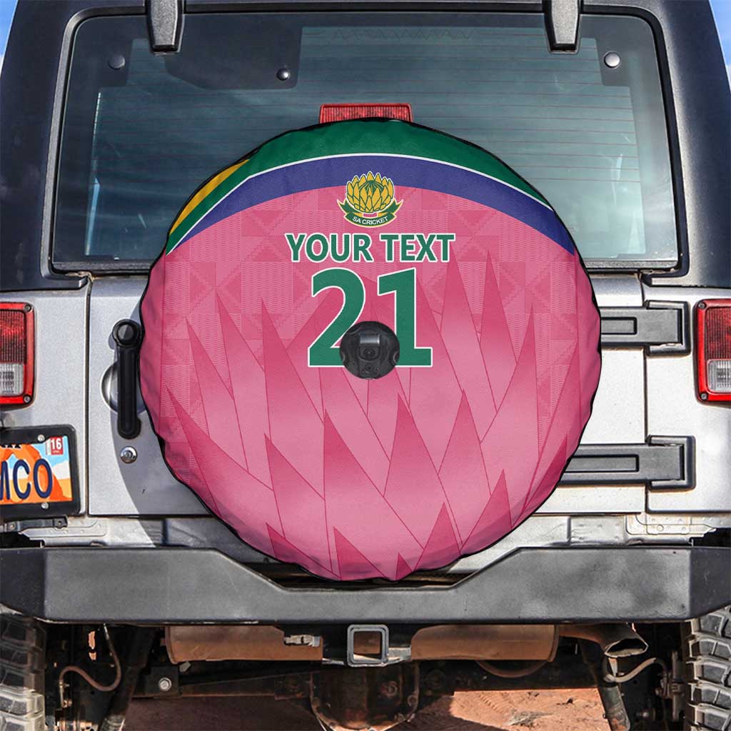 South Africa Cricket Custom Spare Tire Cover Proteas Pink - Wonder Print Shop