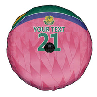 South Africa Cricket Custom Spare Tire Cover Proteas Pink - Wonder Print Shop