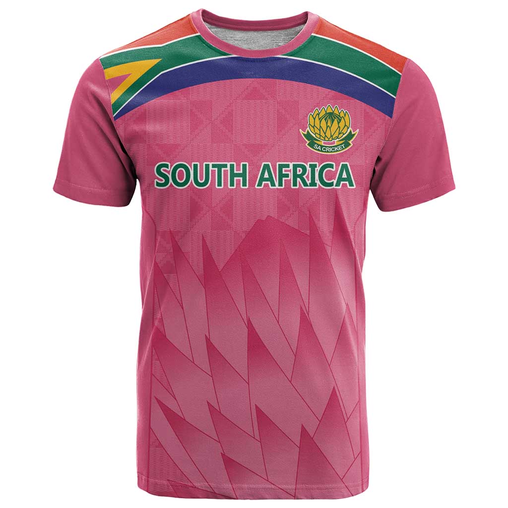 South Africa Cricket Custom T Shirt Proteas Pink - Wonder Print Shop