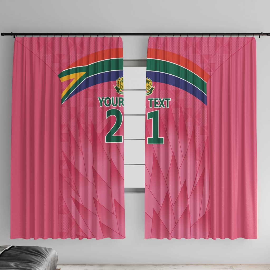 South Africa Cricket Custom Window Curtain Proteas Pink - Wonder Print Shop