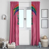 South Africa Cricket Custom Window Curtain Proteas Pink - Wonder Print Shop