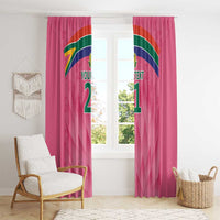 South Africa Cricket Custom Window Curtain Proteas Pink - Wonder Print Shop