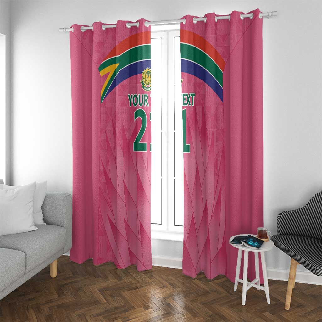 South Africa Cricket Custom Window Curtain Proteas Pink - Wonder Print Shop