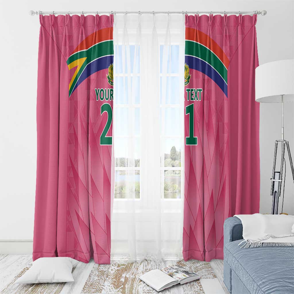 South Africa Cricket Custom Window Curtain Proteas Pink - Wonder Print Shop