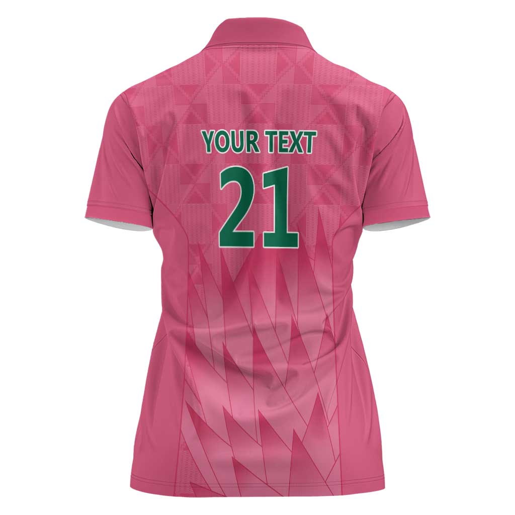South Africa Cricket Custom Women Polo Shirt Proteas Pink - Wonder Print Shop