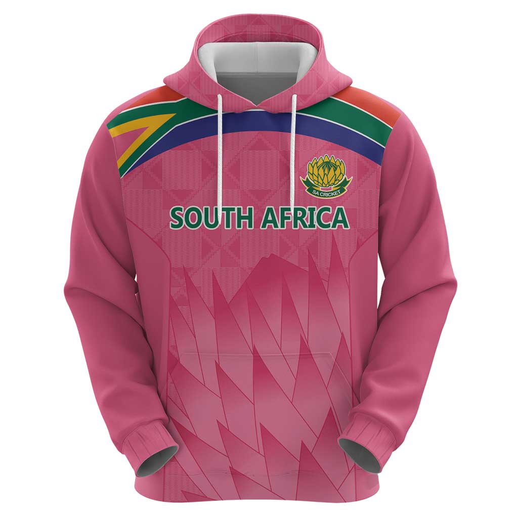 South Africa Cricket Custom Zip Hoodie Proteas Pink - Wonder Print Shop
