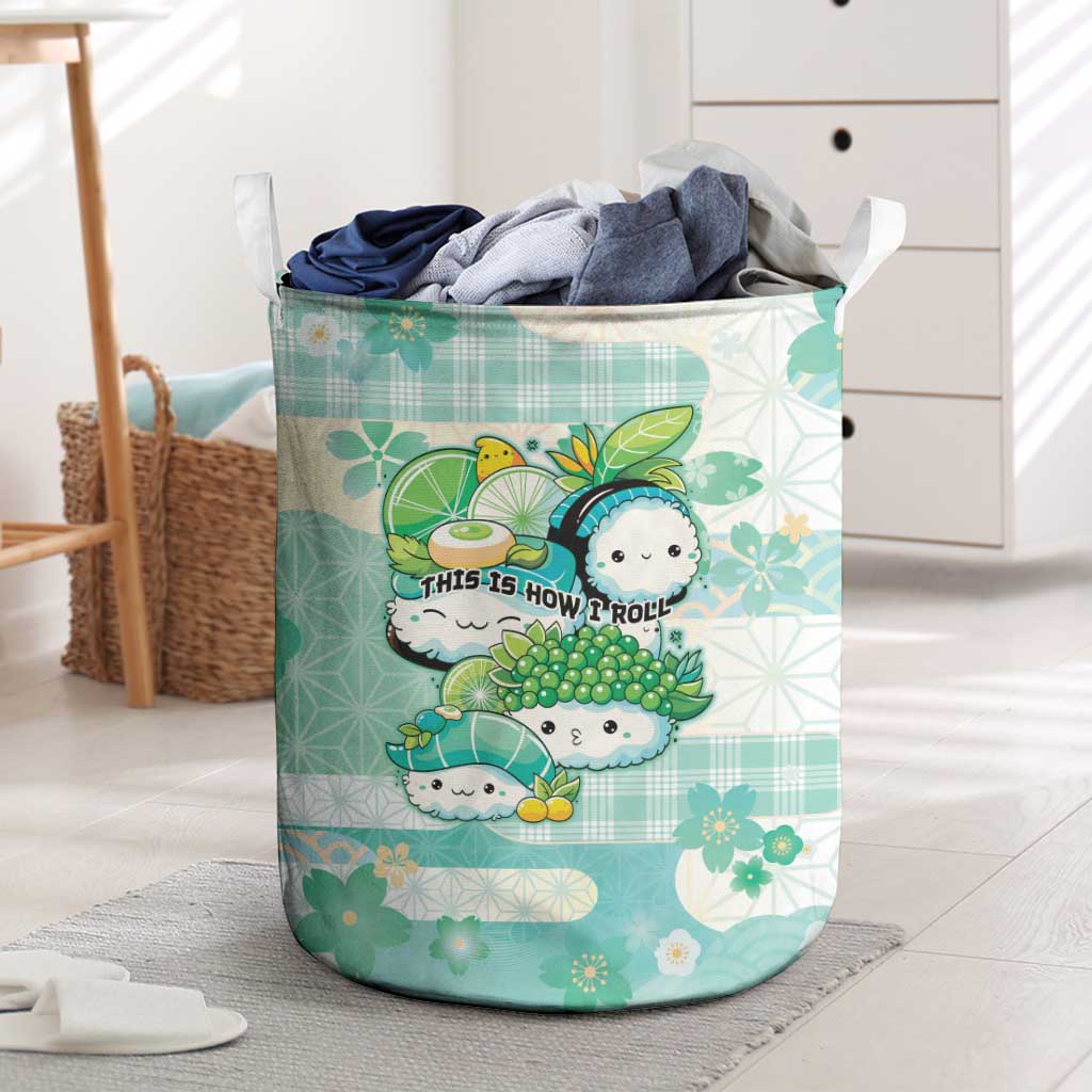 Japanese Kawaii Sushi Laundry Basket Green Wagara Palaka This Is How I Roll - Wonder Print Shop
