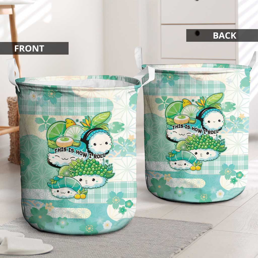 Japanese Kawaii Sushi Laundry Basket Green Wagara Palaka This Is How I Roll - Wonder Print Shop