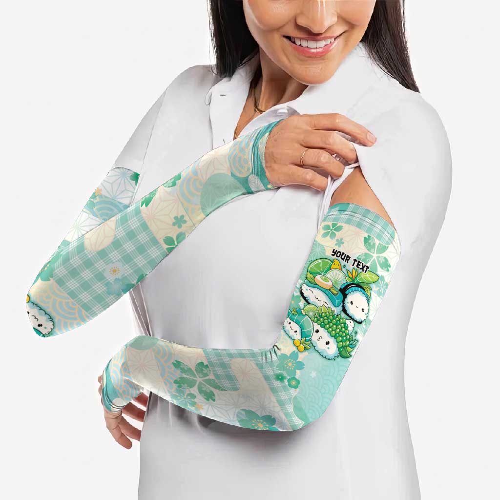 Personalized Japanese Kawaii Sushi Arm Sleeves Green Wagara Palaka This Is How I Roll - Wonder Print Shop