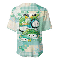 Personalized Japanese Kawaii Sushi Baseball Jersey Green Wagara Palaka This Is How I Roll - Wonder Print Shop