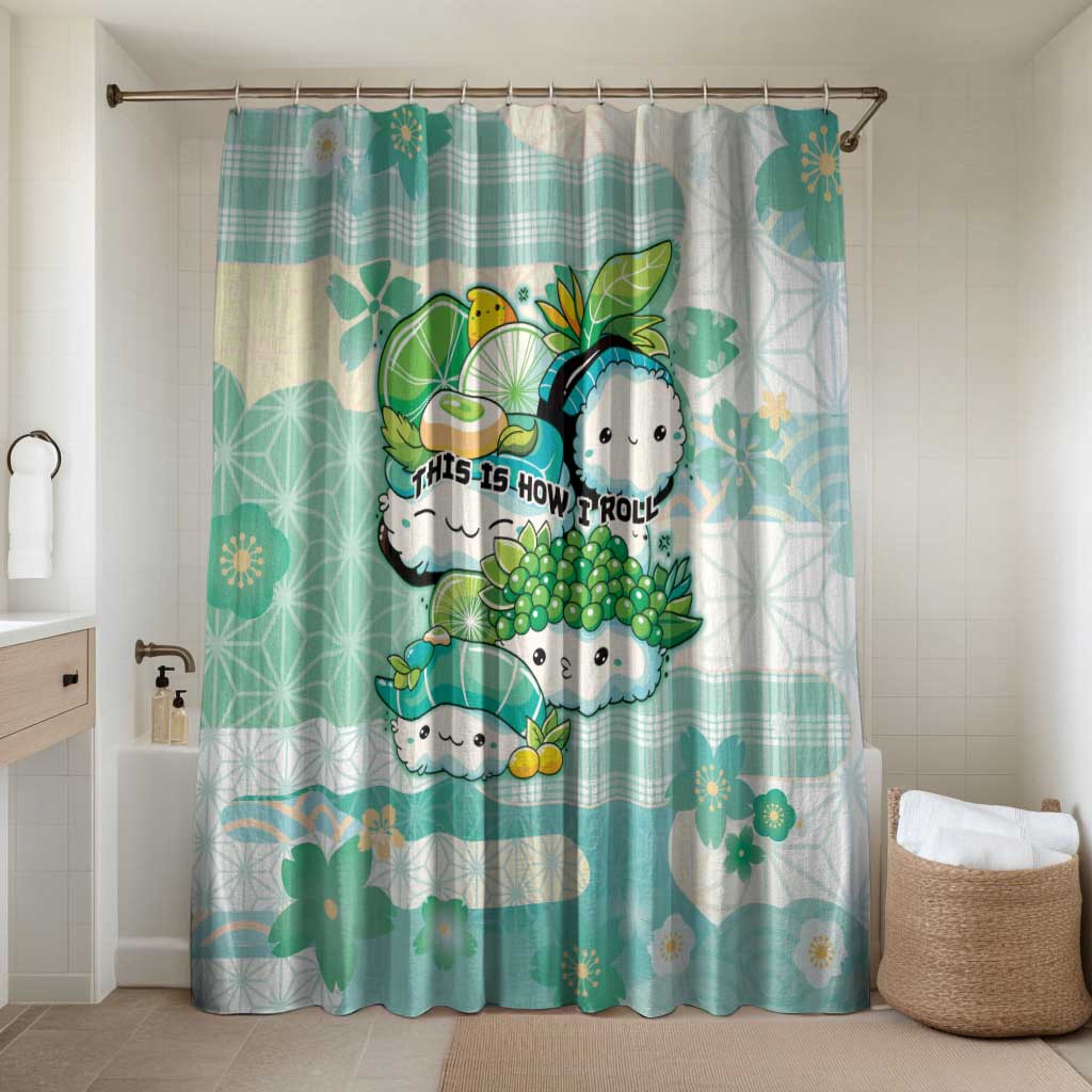 Japanese Kawaii Sushi Bathroom Set Green Wagara Palaka This Is How I Roll - Wonder Print Shop