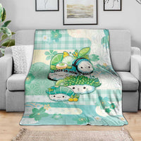 Japanese Kawaii Sushi Blanket Green Wagara Palaka This Is How I Roll - Wonder Print Shop