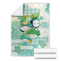 Japanese Kawaii Sushi Blanket Green Wagara Palaka This Is How I Roll - Wonder Print Shop