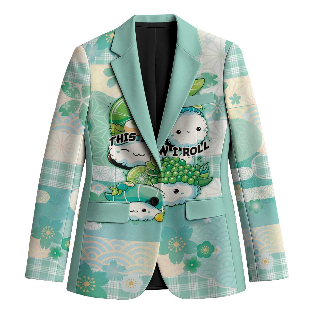 Personalized Japanese Kawaii Sushi Blazer Green Wagara Palaka This Is How I Roll - Wonder Print Shop