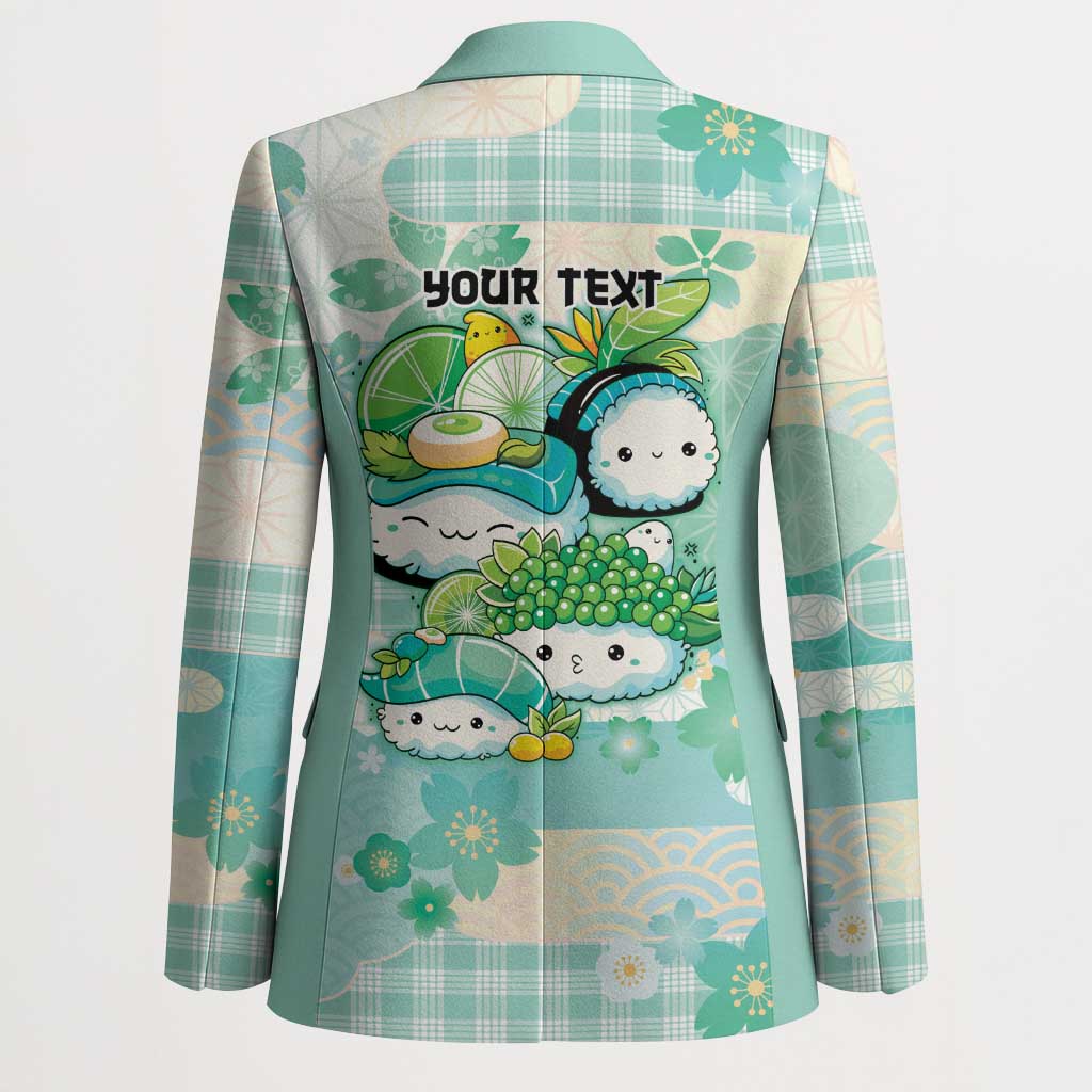 Personalized Japanese Kawaii Sushi Blazer Green Wagara Palaka This Is How I Roll - Wonder Print Shop