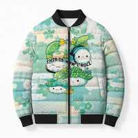 Personalized Japanese Kawaii Sushi Bomber Puffer Jacket Green Wagara Palaka This Is How I Roll - Wonder Print Shop