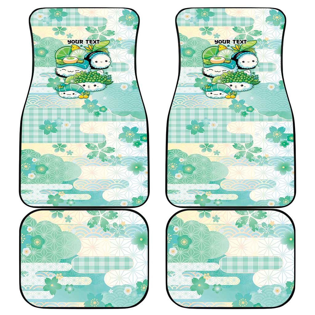Personalized Japanese Kawaii Sushi Car Mats Green Wagara Palaka This Is How I Roll - Wonder Print Shop