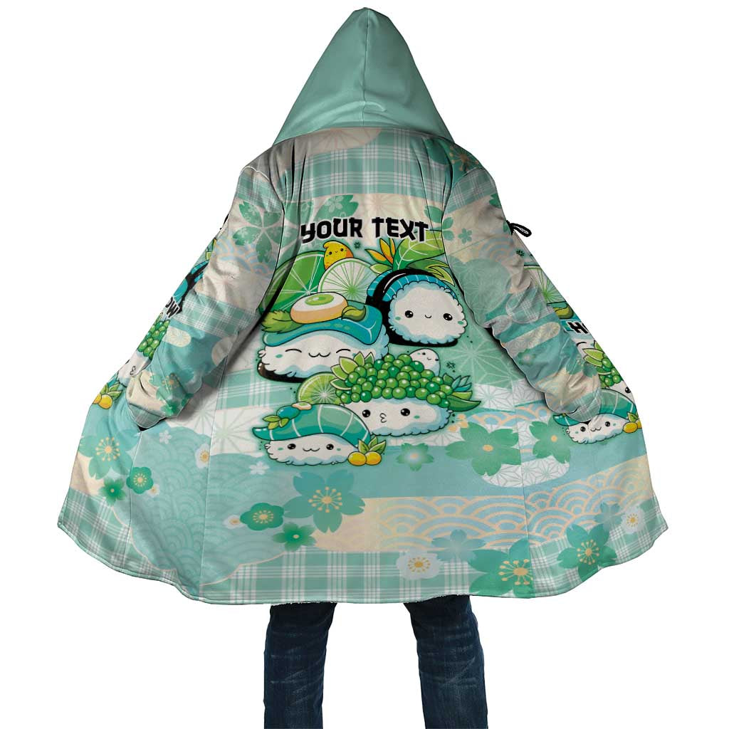 Personalized Japanese Kawaii Sushi Cloak Green Wagara Palaka This Is How I Roll - Wonder Print Shop