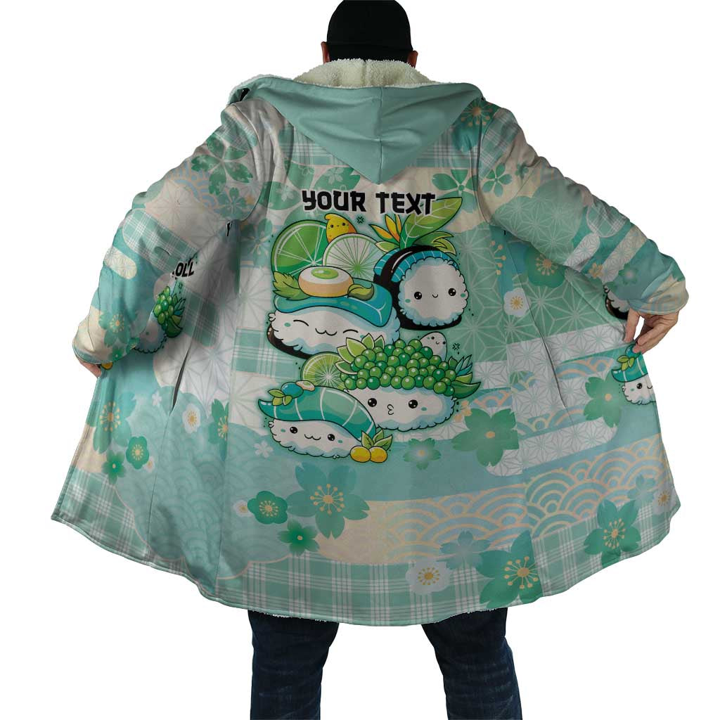 Personalized Japanese Kawaii Sushi Cloak Green Wagara Palaka This Is How I Roll - Wonder Print Shop