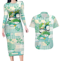 Personalized Japanese Kawaii Sushi Couples Matching Long Sleeve Bodycon Dress and Hawaiian Shirt Green Wagara Palaka This Is How I Roll - Wonder Print Shop