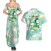 Personalized Japanese Kawaii Sushi Couples Matching Summer Maxi Dress and Hawaiian Shirt Green Wagara Palaka This Is How I Roll - Wonder Print Shop
