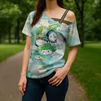 Personalized Japanese Kawaii Sushi Cross Shoulder Shirt Green Wagara Palaka This Is How I Roll - Wonder Print Shop