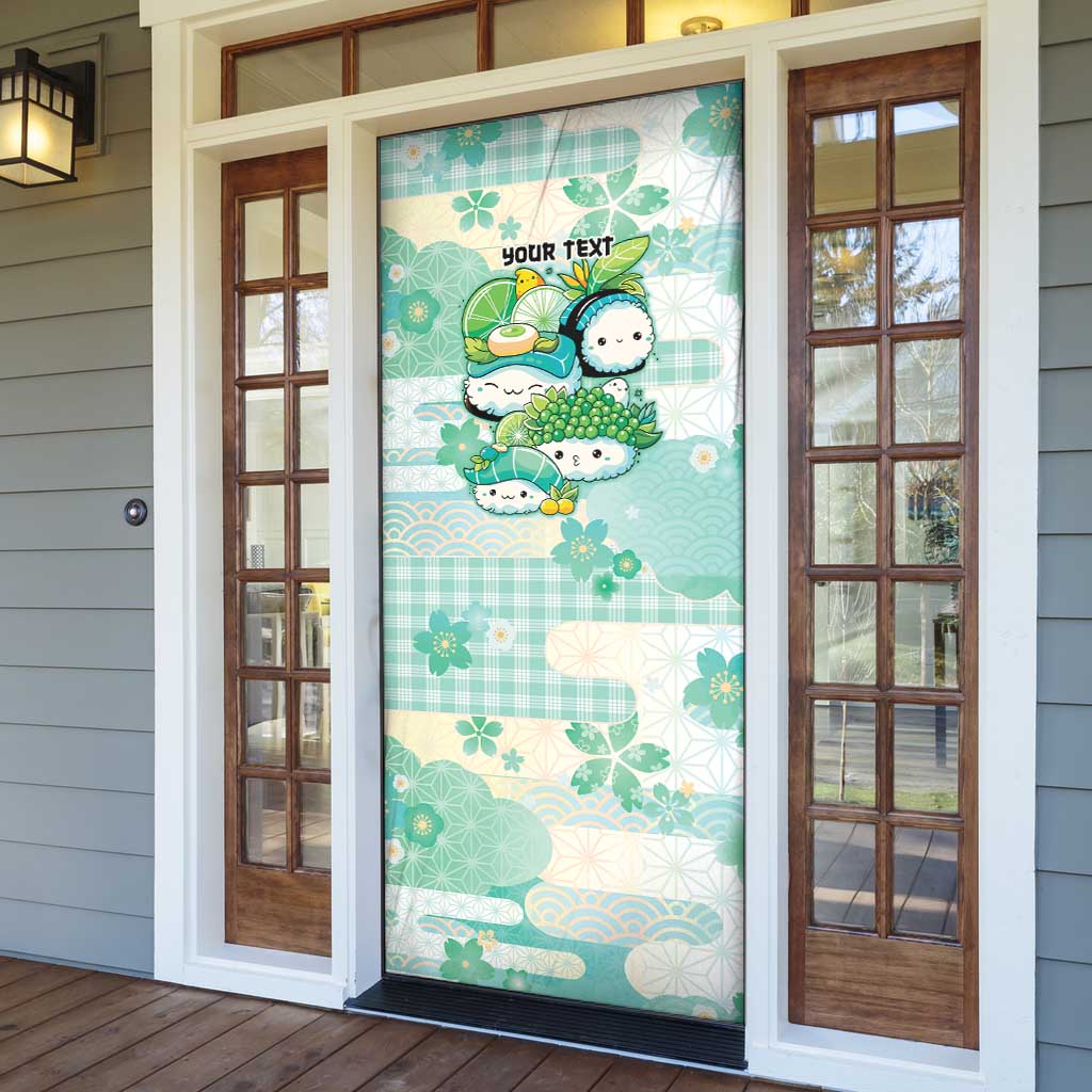 Personalized Japanese Kawaii Sushi Door Cover Green Wagara Palaka This Is How I Roll - Wonder Print Shop