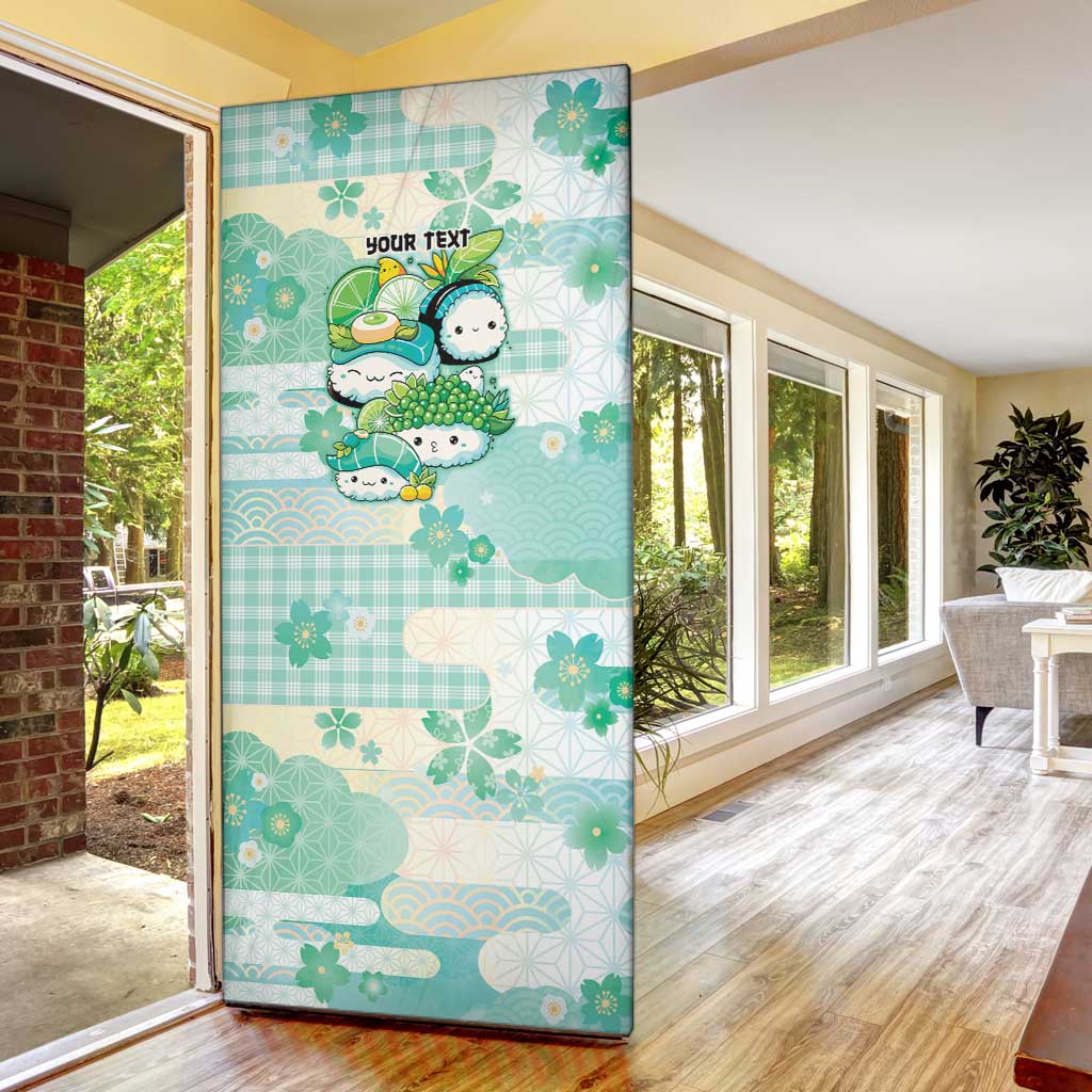 Personalized Japanese Kawaii Sushi Door Cover Green Wagara Palaka This Is How I Roll - Wonder Print Shop