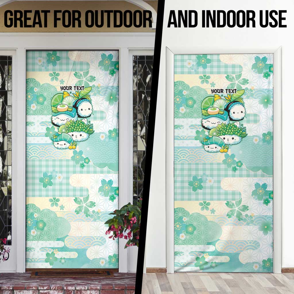Personalized Japanese Kawaii Sushi Door Cover Green Wagara Palaka This Is How I Roll - Wonder Print Shop