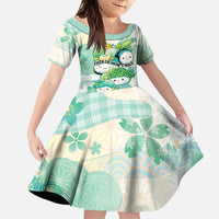Personalized Japanese Kawaii Sushi Family Matching Off Shoulder Maxi Dress and Hawaiian Shirt Green Wagara Palaka This Is How I Roll