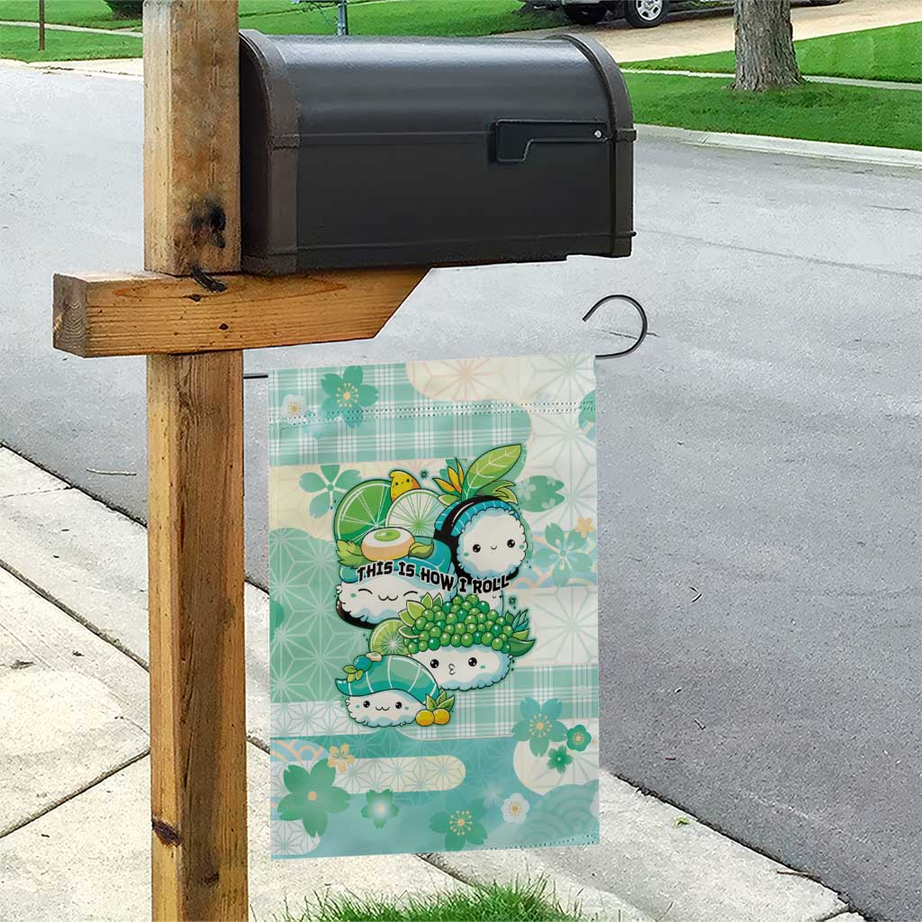 Japanese Kawaii Sushi Garden Flag Green Wagara Palaka This Is How I Roll - Wonder Print Shop
