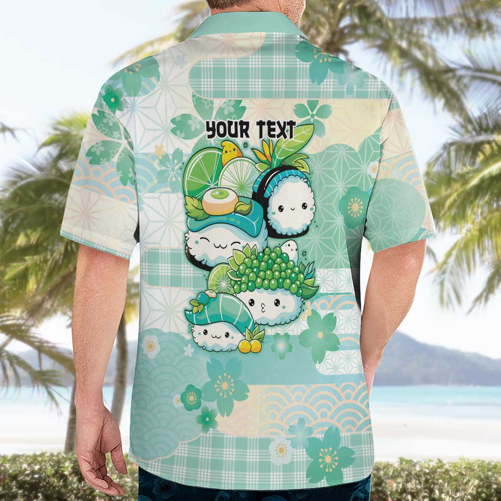 Personalized Japanese Kawaii Sushi Hawaiian Shirt Green Wagara Palaka This Is How I Roll - Wonder Print Shop