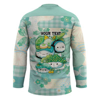 Personalized Japanese Kawaii Sushi Hockey Jersey Green Wagara Palaka This Is How I Roll - Wonder Print Shop