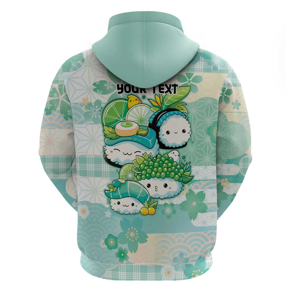 Personalized Japanese Kawaii Sushi Hoodie Green Wagara Palaka This Is How I Roll - Wonder Print Shop