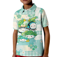 Personalized Japanese Kawaii Sushi Kid Polo Shirt Green Wagara Palaka This Is How I Roll - Wonder Print Shop