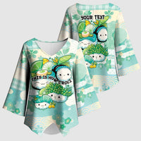 Personalized Japanese Kawaii Sushi Kimono Sleeve Blouse Green Wagara Palaka This Is How I Roll - Wonder Print Shop