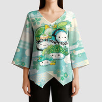 Personalized Japanese Kawaii Sushi Kimono Sleeve Blouse Green Wagara Palaka This Is How I Roll - Wonder Print Shop
