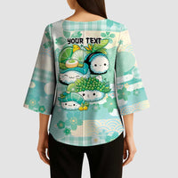 Personalized Japanese Kawaii Sushi Kimono Sleeve Blouse Green Wagara Palaka This Is How I Roll - Wonder Print Shop