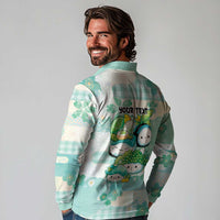 Personalized Japanese Kawaii Sushi Long Sleeve Polo Shirt Green Wagara Palaka This Is How I Roll - Wonder Print Shop