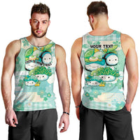 Personalized Japanese Kawaii Sushi Men Tank Top Green Wagara Palaka This Is How I Roll - Wonder Print Shop