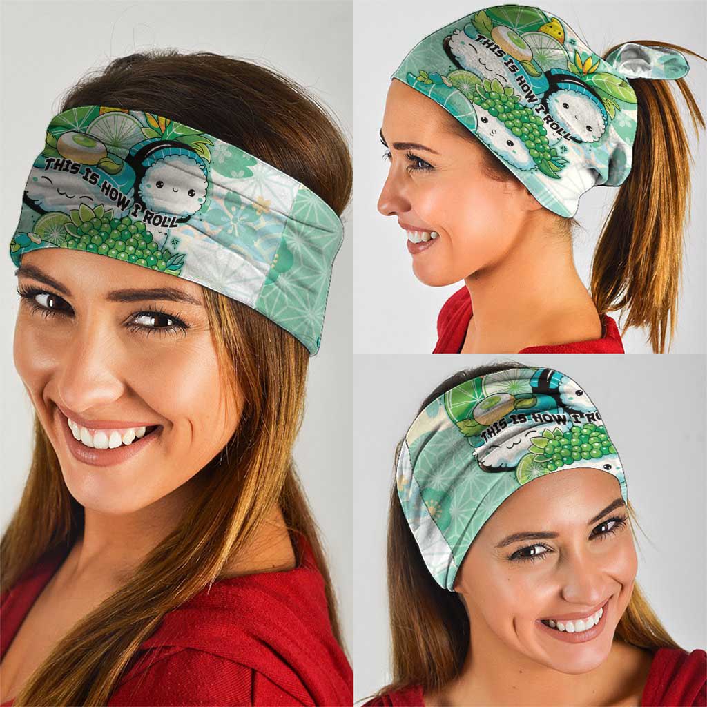 Japanese Kawaii Sushi Neck Gaiter Green Wagara Palaka This Is How I Roll - Wonder Print Shop