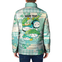 Personalized Japanese Kawaii Sushi Padded Jacket Green Wagara Palaka This Is How I Roll - Wonder Print Shop