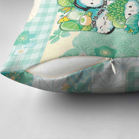 Japanese Kawaii Sushi Pillow Cover Green Wagara Palaka This Is How I Roll - Wonder Print Shop