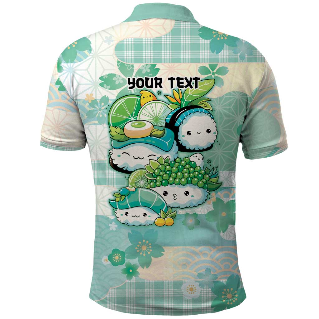 Personalized Japanese Kawaii Sushi Polo Shirt Green Wagara Palaka This Is How I Roll - Wonder Print Shop