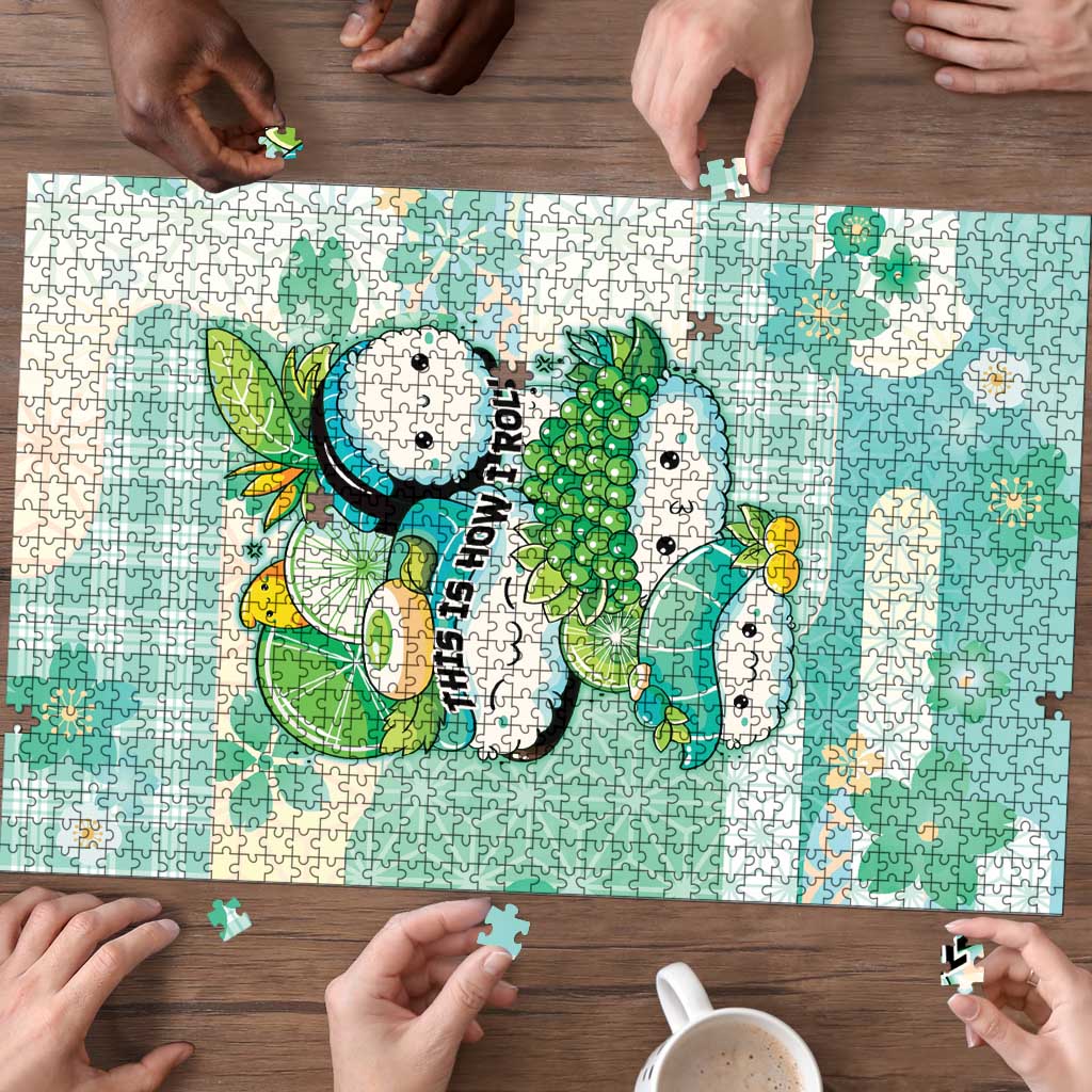 Japanese Kawaii Sushi Puzzle Green Wagara Palaka This Is How I Roll - Wonder Print Shop