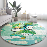 Japanese Kawaii Sushi Round Carpet Green Wagara Palaka This Is How I Roll - Wonder Print Shop